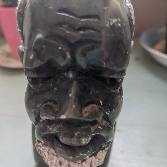 African Soapstone Male Bust Carved Sculpture - Picture 7 of 16